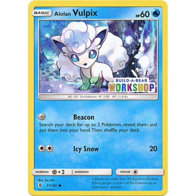 Alolan Vulpix (21/145) (Build A Bear Workshop Exclusive) [Sun & Moon: Guardians Rising]