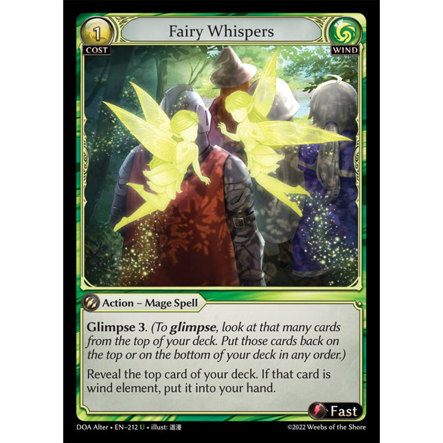 Fairy Whispers - DOA Alter EN-212 - x1 - Uncommon - Near Mint - Non-Foil - Grand Archive TCG