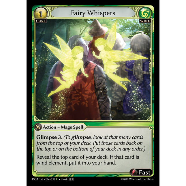 Fairy Whispers - DOA 1st EN-212 - Uncommon - Near Mint - Non-Foil - Grand Archive TCG