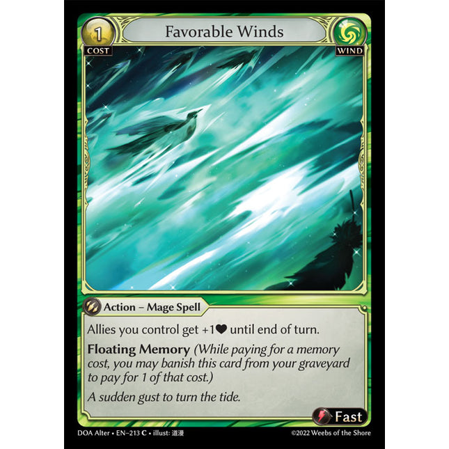 Favorable Winds - DOA Alter EN-213 - x4 - Common - Near Mint - Non-Foil - Grand Archive TCG