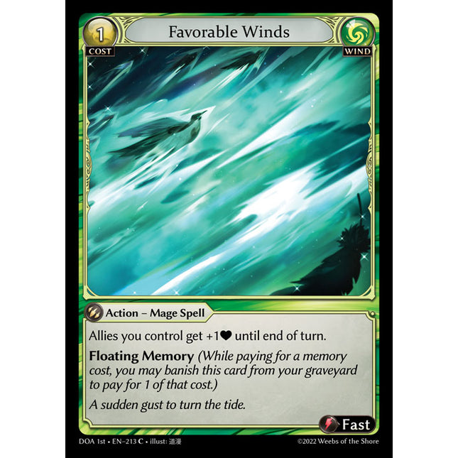 Favorable Winds - DOA 1st EN-213 - Common - Near Mint - Foil - Grand Archive TCG