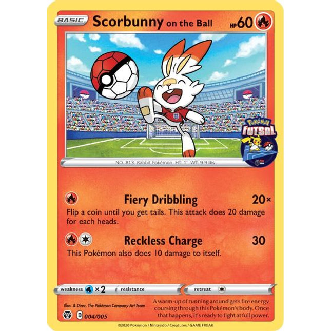 Scorbunny on the Ball (004/005) [Pokemon Futsal Collection]