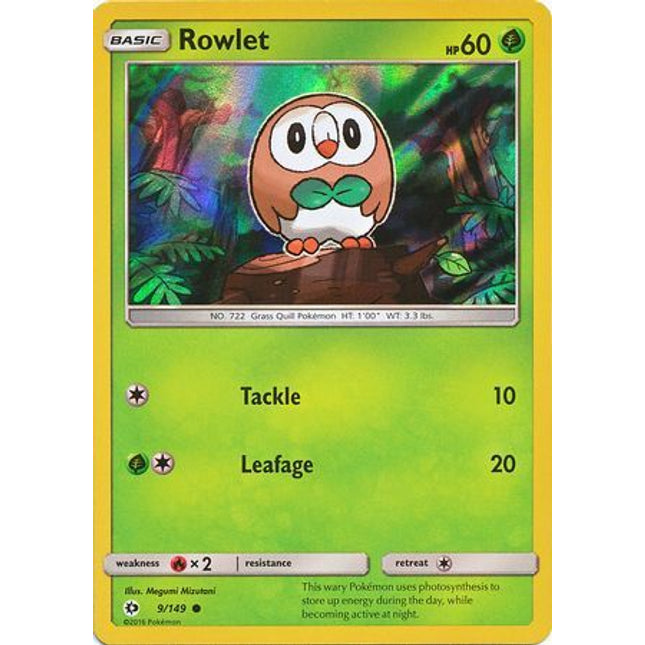 Rowlet (9/149) (Water Web Holo) [Sun & Moon: Base Set]