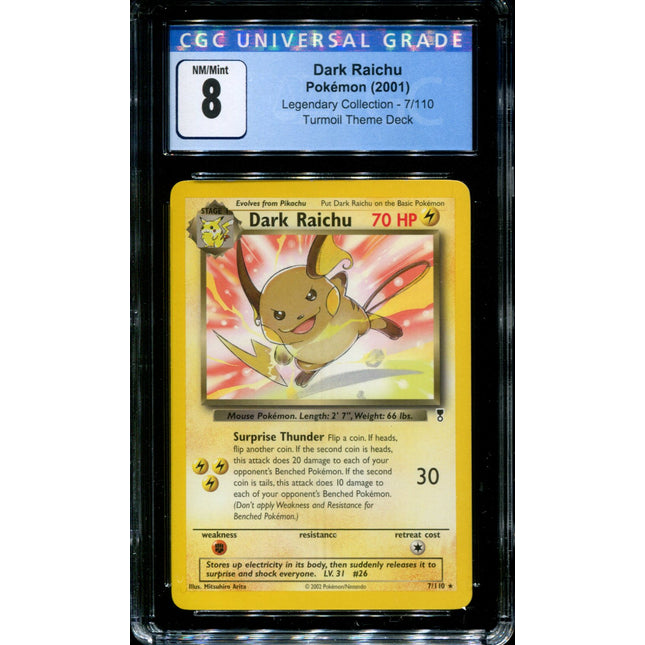 Dark Raichu - 7/110 - CGC 8 - Non-Holo Rare - Legendary Collection Theme Deck - Pokemon - 68227