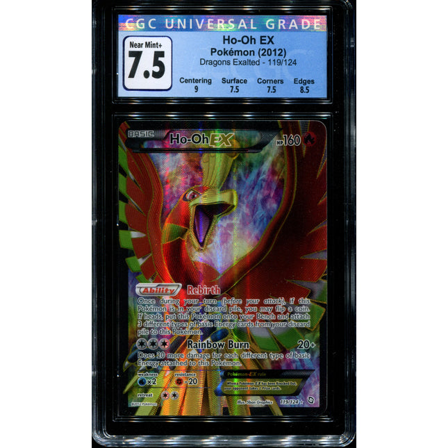 Ho-oh EX - 119/124 - CGC 7.5 Near Mint+ - Dragons Exalted - 02006