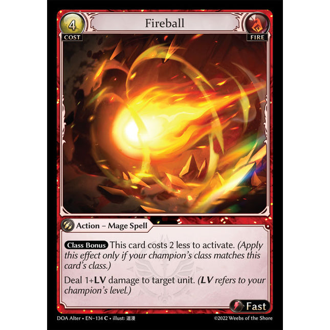 Fireball - DOA Alter EN-134 - Common - Near Mint - Foil - Grand Archive TCG
