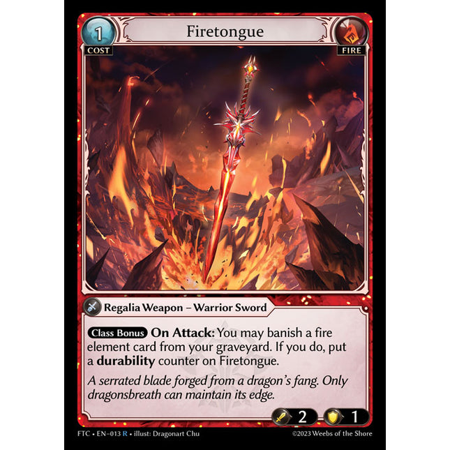 Firetongue - FTC EN-013 - x1 - R - NM - Foil - Grand Archive TCG