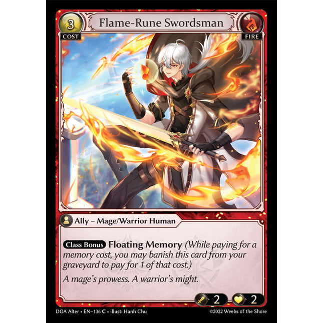 Flame-Rune Swordsman - DOA Alter EN-136 - Common - Near Mint - Foil - Grand Archive TCG