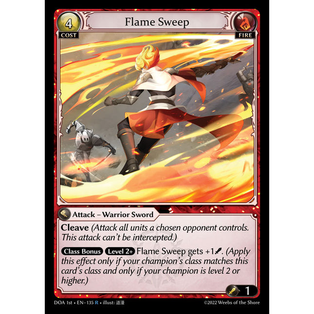 Flame Sweep - DOA 1st EN-135 - Uncommon - Near Mint - Non-Foil - Grand Archive TCG