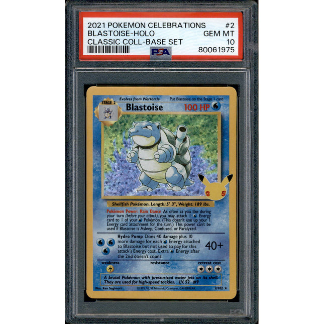 Blastoise - 2/102 - PSA 10 - Holo - Celebrations - Pokemon - 61975