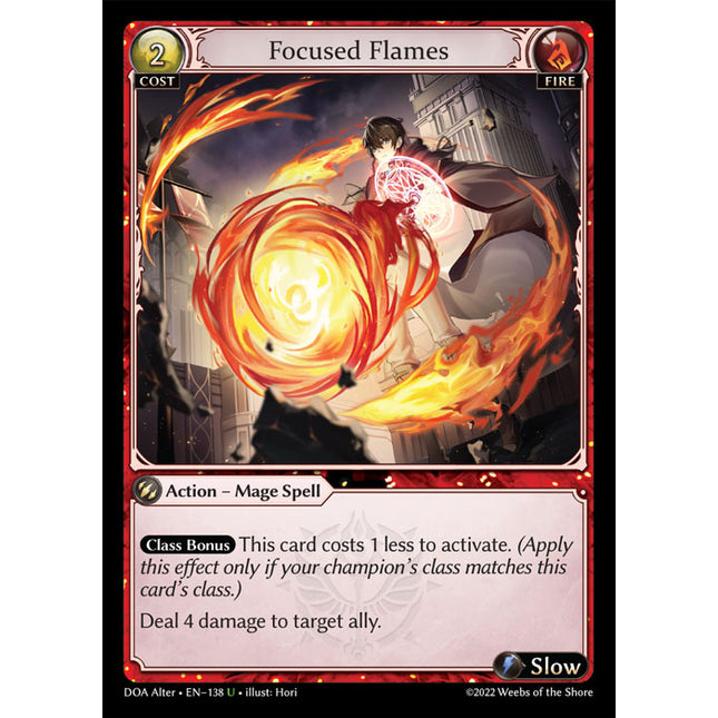 Focused Flames - DOA Alter EN-138 - x1 - Uncommon - Near Mint - Non-Foil - Grand Archive TCG