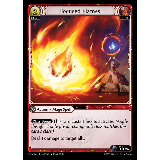Focused Flames - DOA 1st EN-138 - Uncommon - Near Mint - Non-Foil - Grand Archive TCG