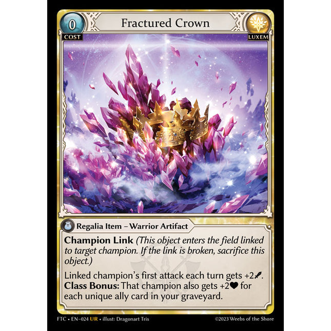 Fractured Crown - FTC EN-024 - x1 - UR - NM - Non-Foil - Grand Archive TCG
