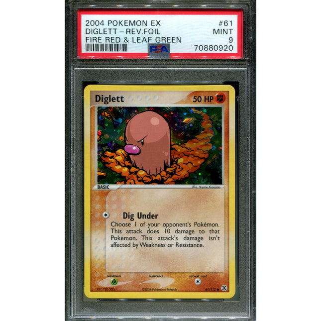 Diglett - 61/112 - PSA 9 - Reverse Holo - FRLG - Pokemon - 80920