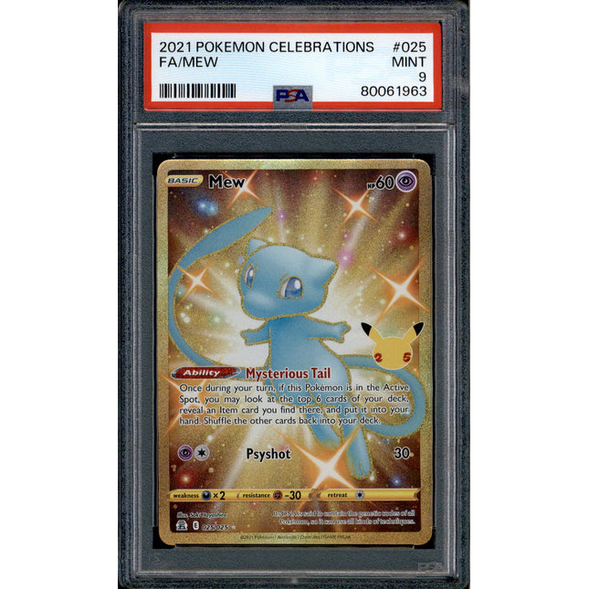 Mew - 025/025 - PSA 9 - Secret Rare - Celebrations - Pokemon - 61963