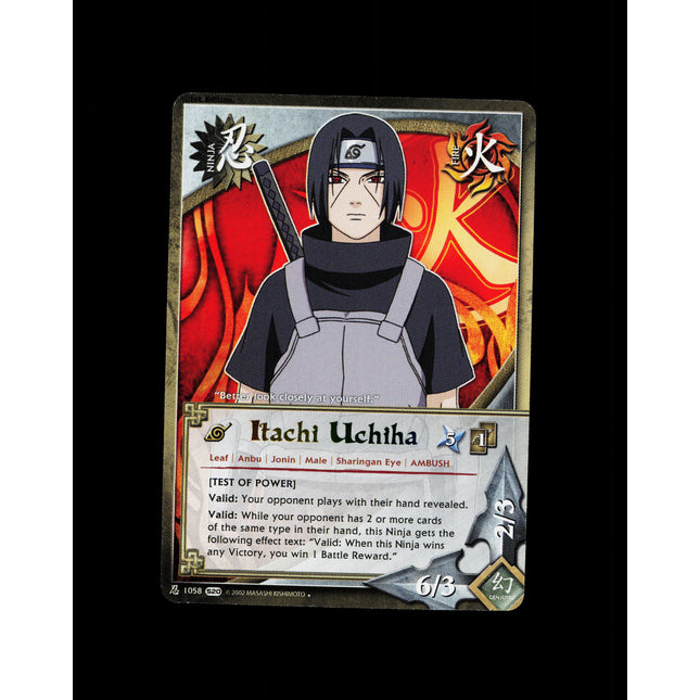 Itachi Uchiha - 1058 - NM - 1st Edition Rare - S20 - Naruto CCG - D4-4