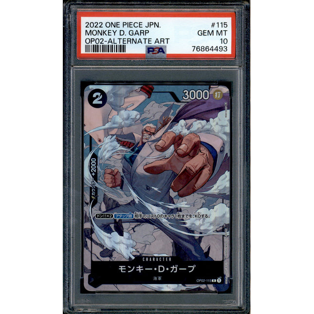 Monkey D. Garp - OP02-115 - PSA 10 - Alt Art Japanese - OP02 - One Piece - 64493