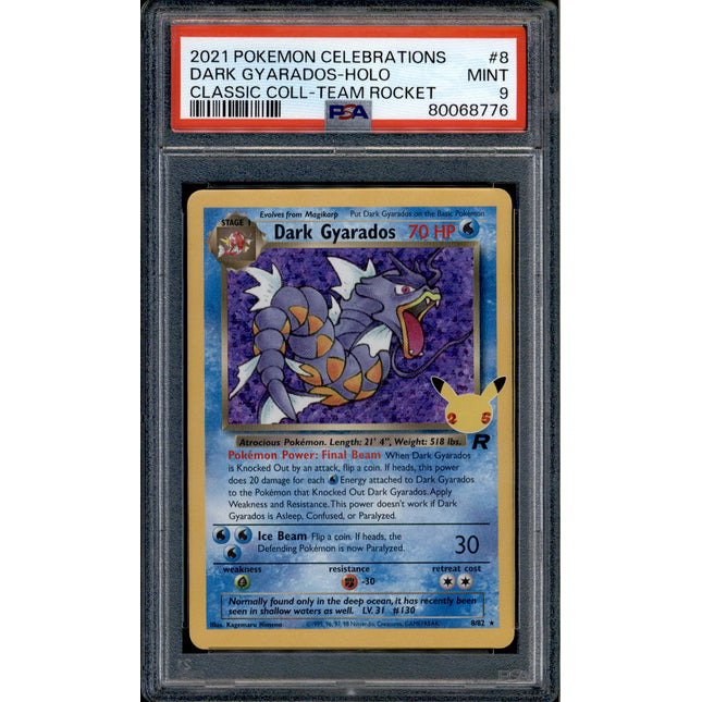 Dark Gyarados - 8/82 - PSA 9 - Holo - Celebrations - Pokemon - 68776