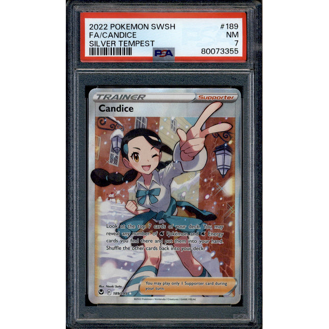 Candice - 189/195 - PSA 7 - Full Art - Silver Tempest - Pokemon - 73355