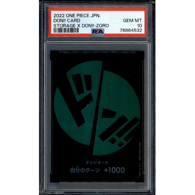 Zoro Don Card - Promo Storage - PSA 10 - Japanese Holo - Box - One Piece - 64532