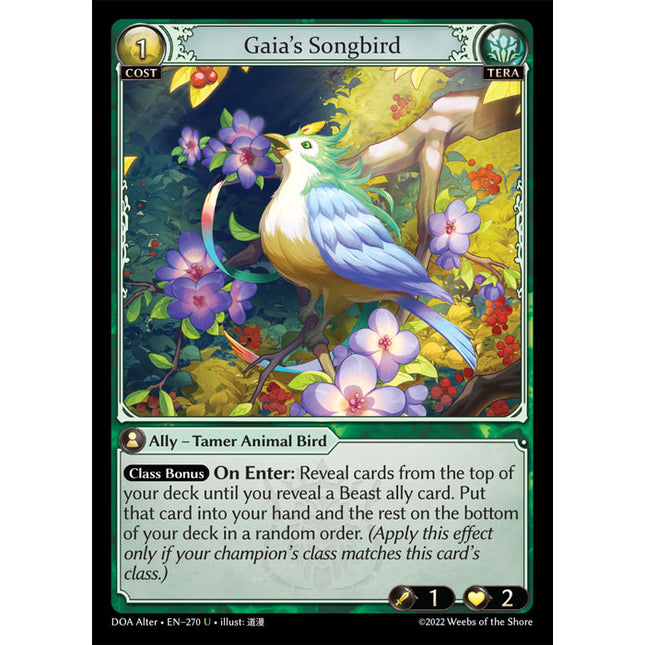 Gaia's Songbird - DOA Alter EN-270 - Uncommon - Near Mint - Foil - Grand Archive TCG