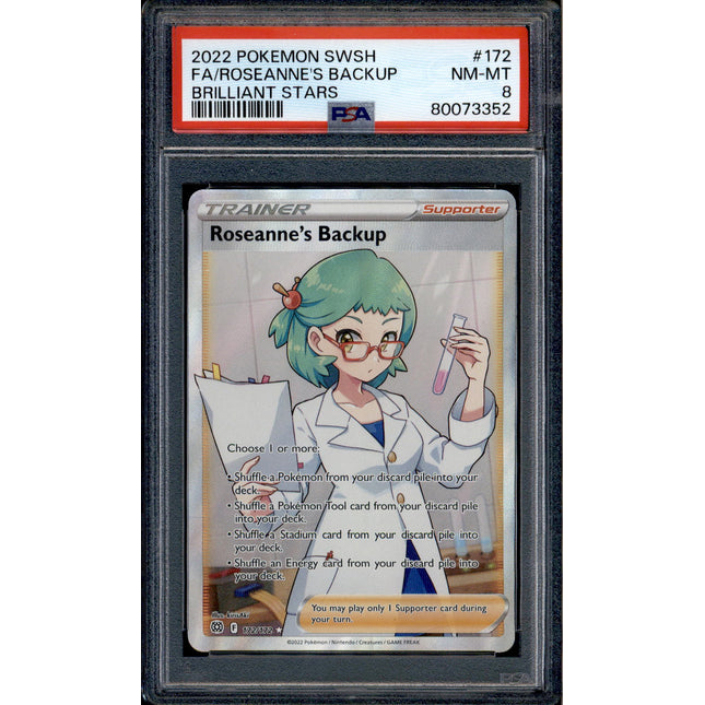 Roseanne's Backup - 172/172 - PSA 8 - Full Art - Brilliant Stars - Pokemon - 73352