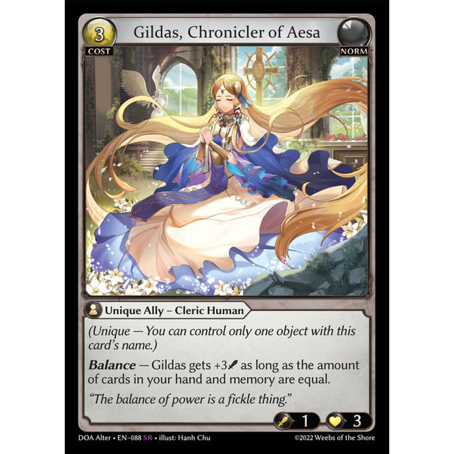 Gildas, Chronicler of Aesa - DOA Alter EN-088 - x1 - Super Rare - Near Mint - Non-Foil - Grand Archive TCG