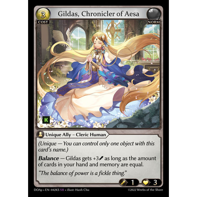 Gildas, Chronicler of Aesa - DOAp-042KS - Super Rare - Near Mint - Non-Foil - Grand Archive TCG