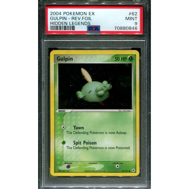 Gulpin - 62/101 - PSA 9 - Reverse Holo - Hidden Legends - Pokemon - 80846