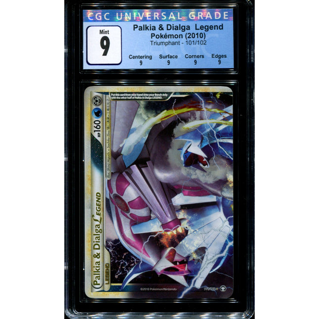Palkia & Dialga Legend Top - 101/102 - CGC 9 - Ultra Rare - Triumphant - Pokemon - 68403