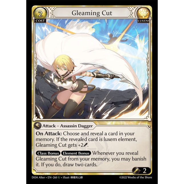 Gleaming Cut - DOA Alter EN-260 - x1 - Uncommon - Near Mint - Non-Foil - Grand Archive TCG
