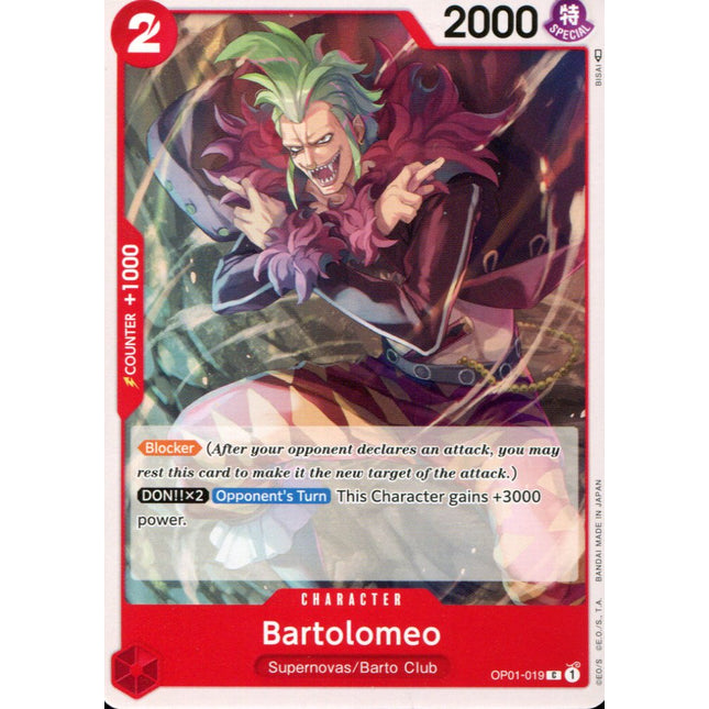 Bartolomeo - OP01-019 - Common - English - One Piece TCG OP-01