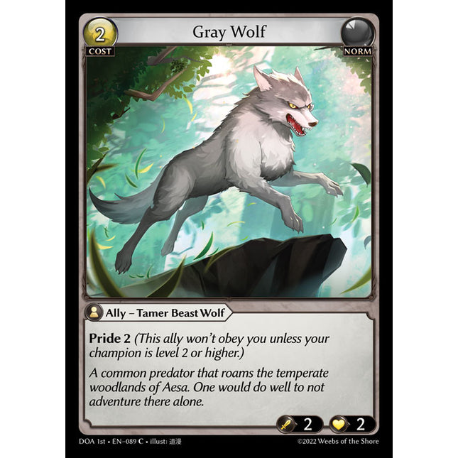 Gray Wolf - DOA 1st EN-089 - Common - Near Mint - Foil - Grand Archive TCG