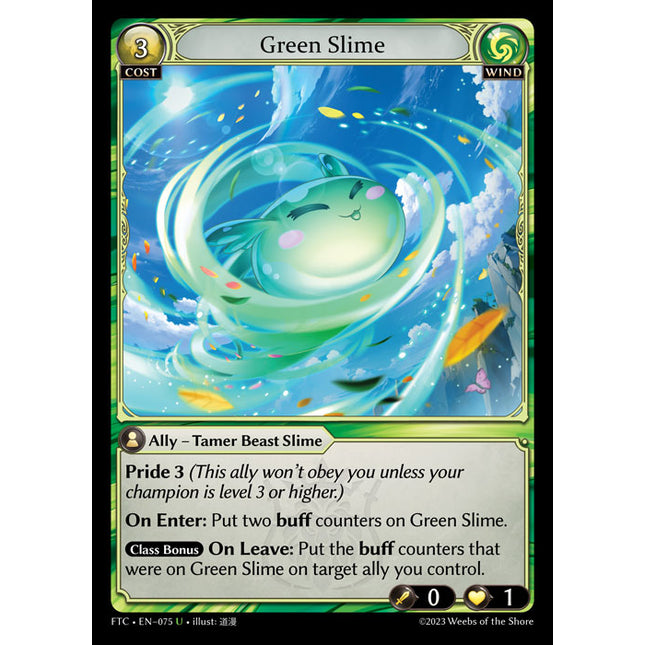 Green Slime - FTC EN-075 - x1 - UC - NM - Foil - Grand Archive TCG