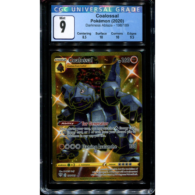 Coalossal - 198/189 - CGC 9 Mint - Darkness Ablaze - 68095