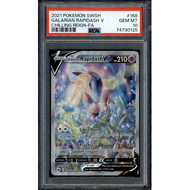 Galarian Rapidash V - 168/198 - PSA 10 - Alt Art - Chilling Reign - Pokemon - 30125