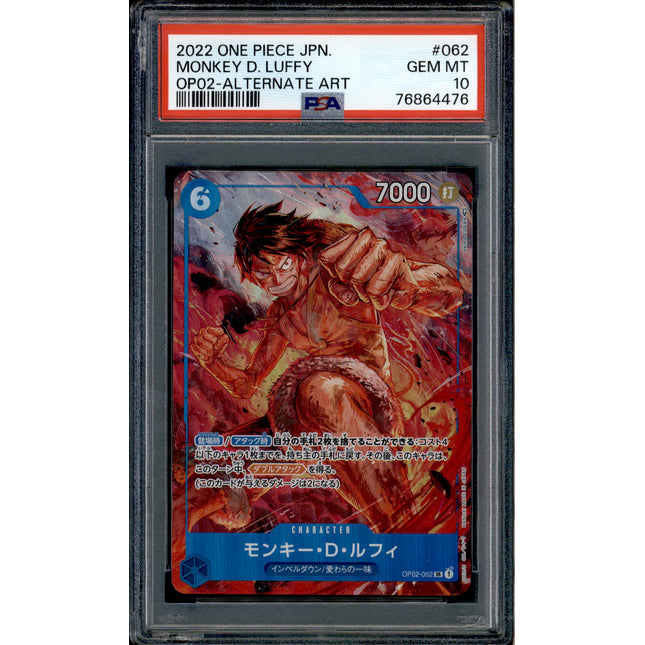 Monkey D. Luffy - OP02-062 - PSA 10 - Alt Art Japanese - OP02 - One Piece - 64476