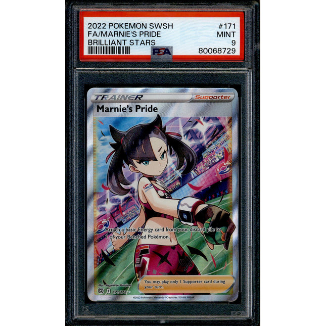 Marnie's Pride - 171/172 - PSA 9 - Full Art - Brilliant Stars - Pokemon - 68729