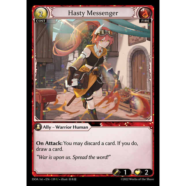 Hasty Messenger - DOA 1st EN-139 - Uncommon - Near Mint - Foil - Grand Archive TCG