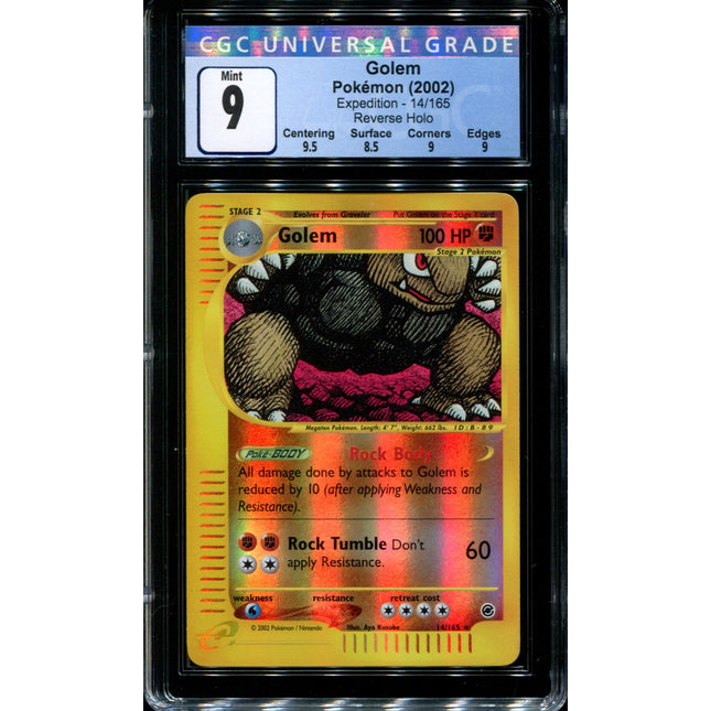 Golem - 14/165 - CGC 9 Mint - Reverse Holo - Expedition - 36636