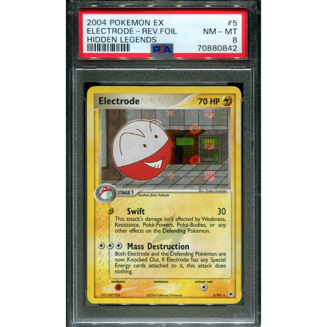 Electrode - 5/101 - PSA 8 - Reverse Holo - Hidden Legends - Pokemon - 80842