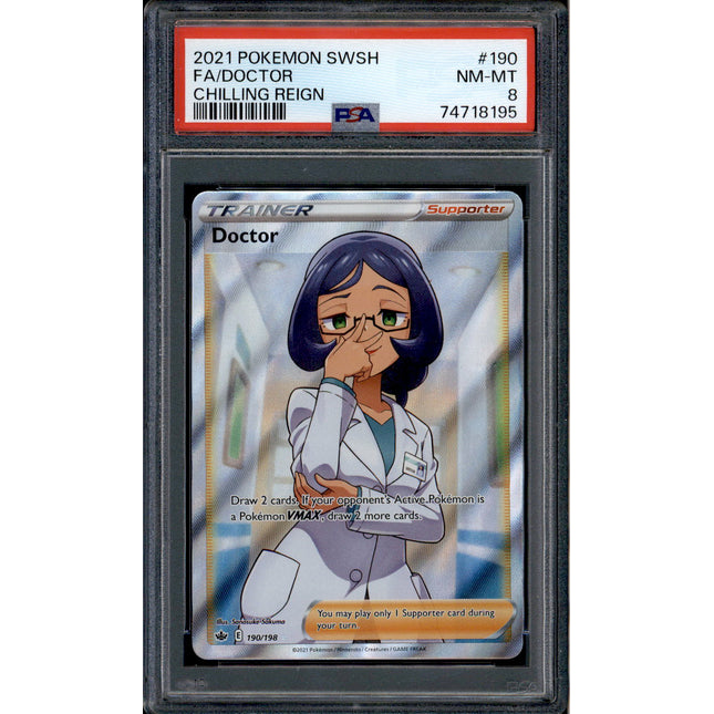 Doctor - 190/198 - PSA 8 - Full Art - Chilling Reign - Pokemon - 18195