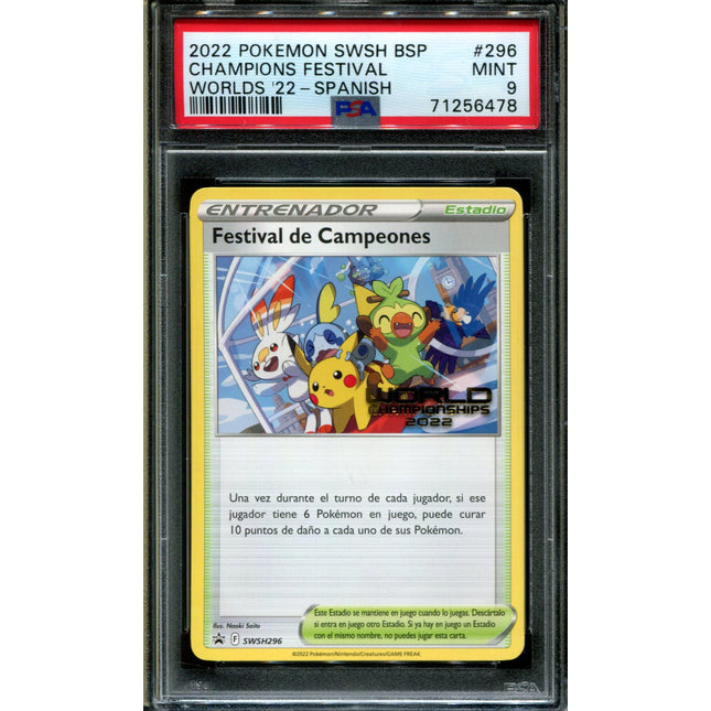 Champions Festival Spanish - SWSH296 - PSA 9 - 22 Worlds Promo - Black Star Promo - Pokemon - 56478