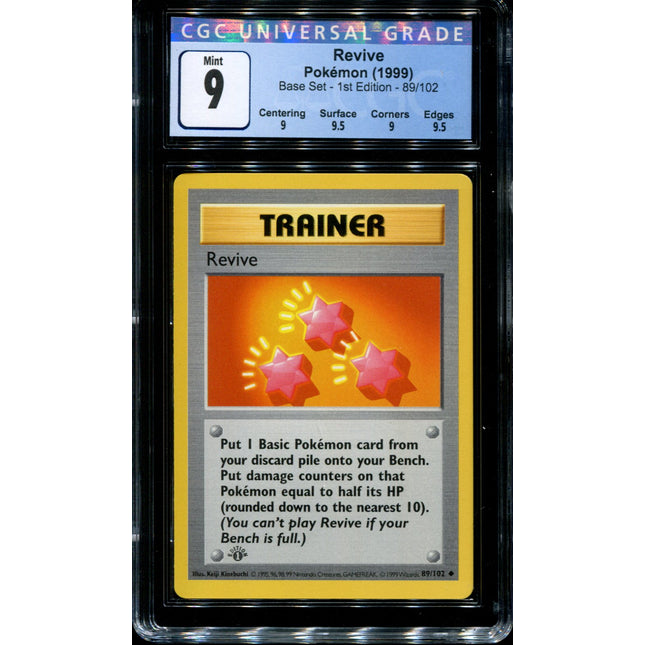 Revive - 1st Edition - 89/102 - CGC 9 - Base Set - Pokemon - 65064