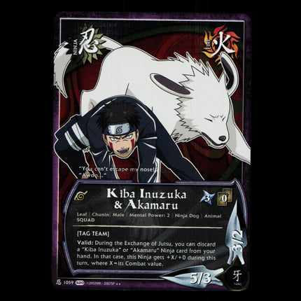 Kiba Inuzuka & Akamaru - 1059 - NM - 1st Edition Foil - S20 - Naruto CCG - D4-140
