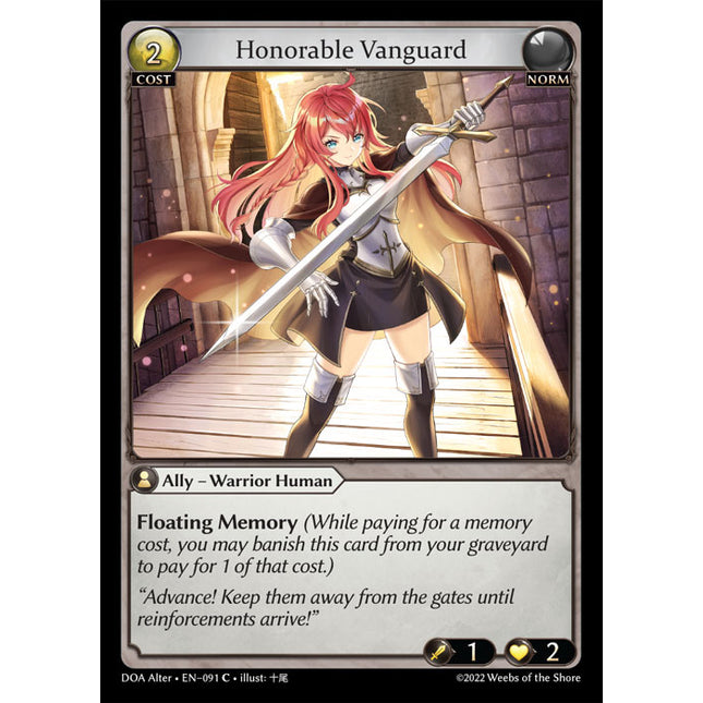 Honorable Vanguard - DOA Alter EN-091 - x4 - Common - Near Mint - Non-Foil - Grand Archive TCG
