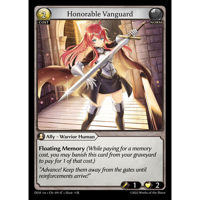 Honorable Vanguard - DOA 1st EN-091 - Common - Near Mint - Foil - Grand Archive TCG