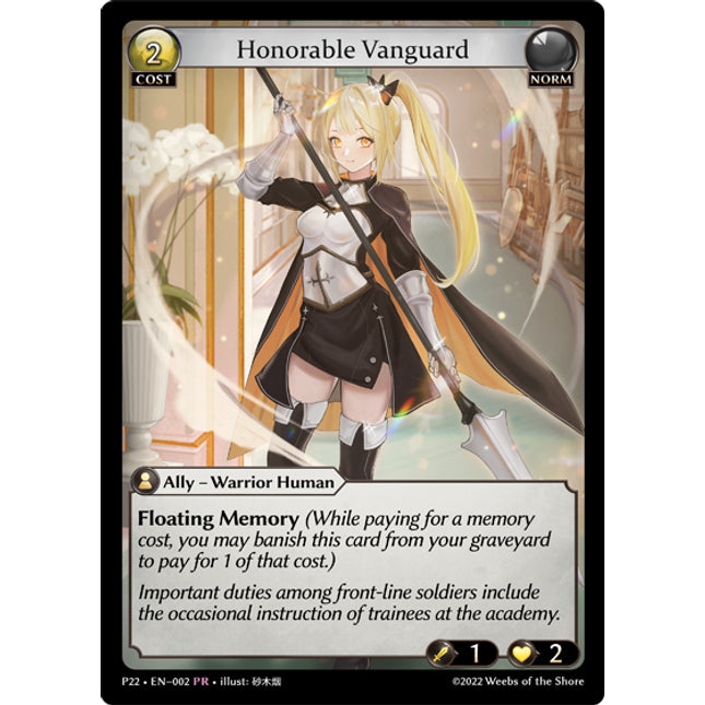 Honorable Vanguard - P22-002 - Promo - Near Mint - Foil - Grand Archive TCG