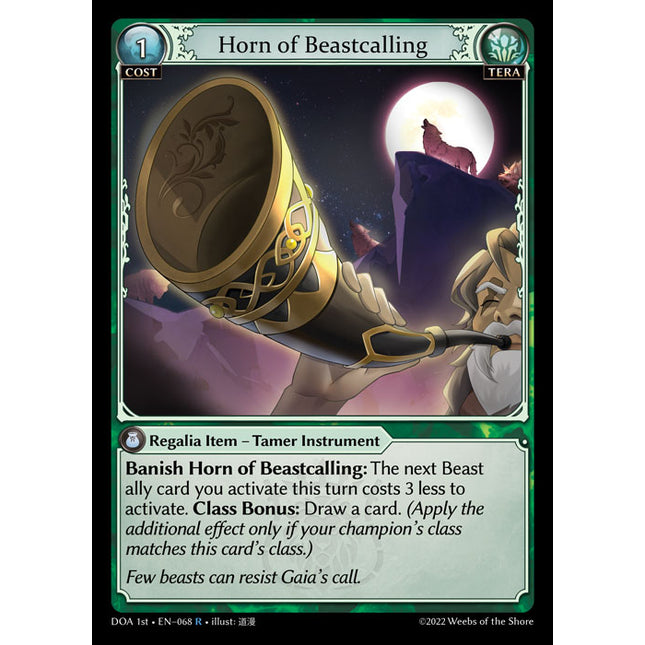 Horn of Beastcalling - DOA 1st EN-068 - Rare - Near Mint - Foil - Grand Archive TCG