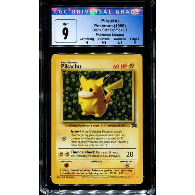 Pikachu - 1 - CGC 9 - Black Star Promo - Pokemon League - Pokemon - 82001